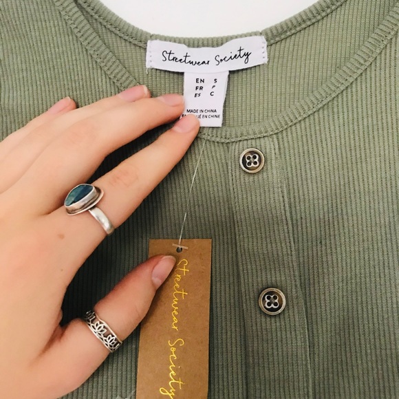 Bodycon Green Button Down Dress NWT - Picture 2 of 2